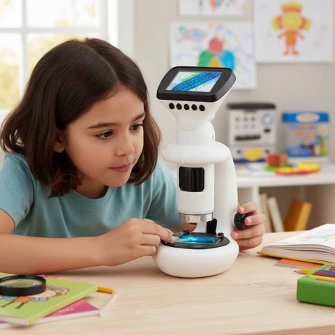 Mikroskop cyfrowy elektroniczny wifi USB ekran LCD 200x 1000x akcesoria