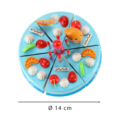 Tort urodzinowy do krojenia na rzepy kuchnia 80 elementów niebieski