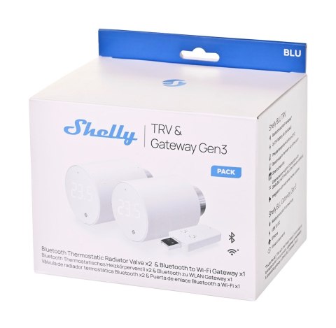 Inteligentna głowica termostatyczna WiFi/BT Shelly TRV, 2 sztuki
