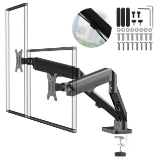 MACLEAN UCHWYT NA 2 MONITORY, SPRĘŻYNA GAZOWA, 17"-32", 2-10KG, CZARNY MC-134