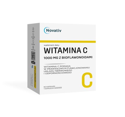 Novativ Witamina C 1000 mg z bioflawonoidami, kaps.,60 szt