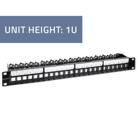 QOLTEC PATCH PANEL DO SZAF RACK 19" | 24 PORTY | 1U | UTP | CZARNY
