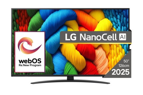 Telewizor LG NanoCell 50NANO81A3A 50'' 4K Ultra HD WebOS Dolby Digital DVB-T2 Czarny