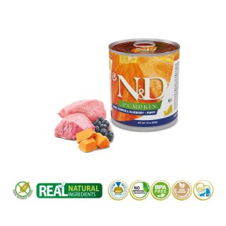 FARMINA N&D Pumpkin Dog Lamb, Pumpkin, Blueberry Puppy - mokra karma dla szczeniąt - 285g