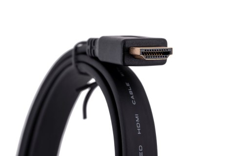 Kabel Lanberg CA-HDMI-21CU-0010-BK (HDMI M - HDMI M; 1m; kolor czarny)