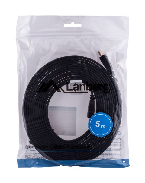 Kabel Lanberg CA-HDMI-21CU-0050-BK (HDMI M - HDMI M; 5m; kolor czarny)