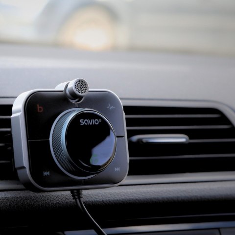 SAVIO TR-14 TRANSMITER SAMOCHODOWY FM Z BLUETOOTH I ŁADOWARKĄ,QUICK CHARGE 3.0 I POWER DELIVERY, RED. SZUMÓW