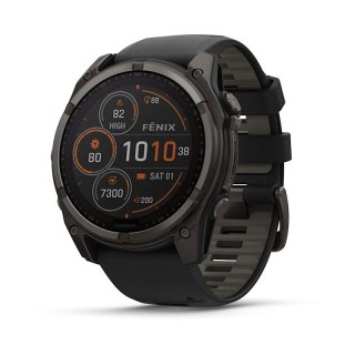 Zegarek sportowy Garmin Fenix 8 Solar Sapphire Titanium Carbon Grey DLC 51mm Czarny