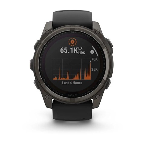 Zegarek sportowy Garmin Fenix 8 Solar Sapphire Titanium Carbon Grey DLC 51mm Czarny