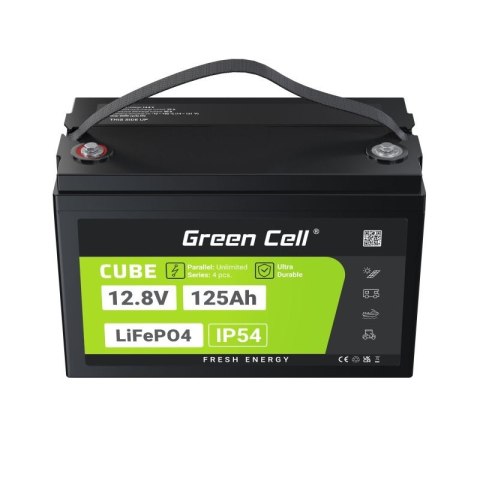 GREEN CELL AKUMULATOR LIFEPO4 CUBE 125AH 12V/12.8V 1600WH LFPGC12V125AH