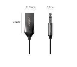 Ugreen Odbiornik dźwięku adapter audio Bluetooth 5.3 USB-3,5 mm mini jack (czarny)