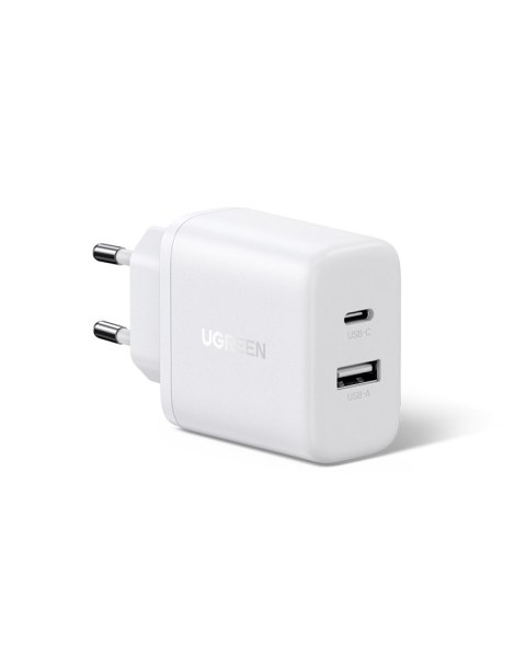 Ładowarka sieciowa Ugreen X227 20W GaN 1x USB-A 1x USB-C - biała