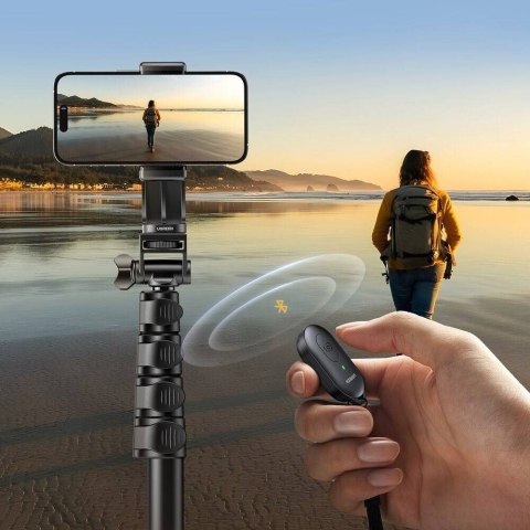 Ugreen selfie stick ze stojakiem i pilotem LP680 1.8m (czarny)