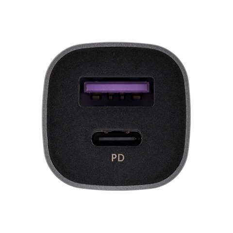 Ugreen ładowarka samochodowa USB Typ C / USB 24W Power Delivery Quick Charge szary (30780)