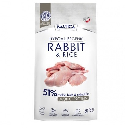 BALTICA NUTRACEUTIC Hypoallergenic Rabbit & Rice M 3kg