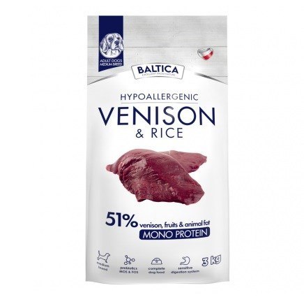 BALTICA NUTRACEUTIC Hypoallergenic Venison & rice M 3kg