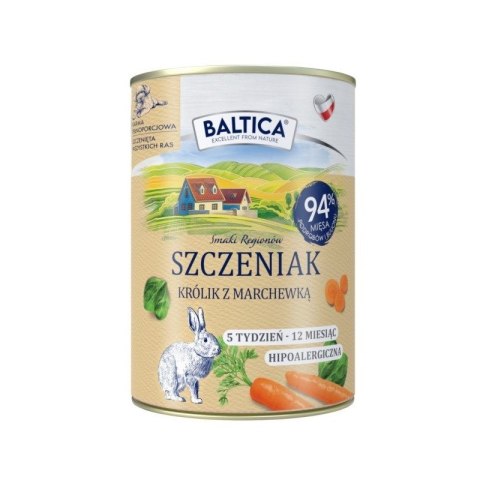 BALTICA SMAKI REGIONÓW Szczeniak Królik z marchewką 400g