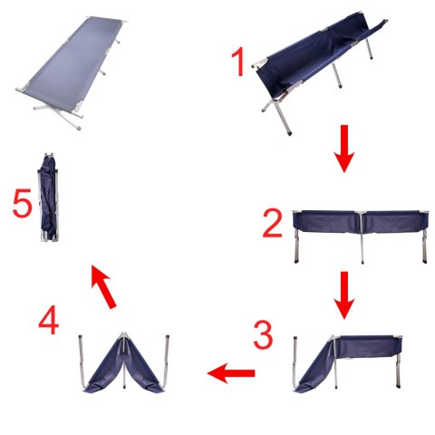 Łóżko polowe LUARO składane turystyczne kanadyjka XXL niebieskie 150kg