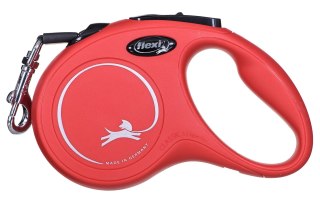 Smycz NEW CLASSIC S taśma -5m -do 15kg czerwony