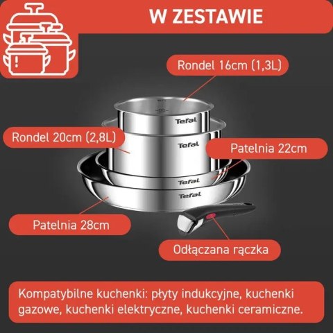 Zestaw garnków TEFAL Ingenio Emotion L897S574 5 ele
