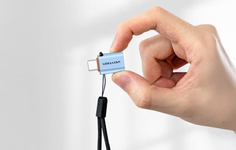 Adapter OTG USB 3.1 Vention USB-C do USB-A ze smyczą stop aluminium