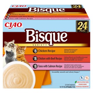 INABA CAT CIAO BISQUE CHICKEN,B EEF,FISH 24x40g