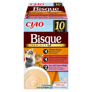 INABA CAT CIAO BISQUE CHICKEN,BEEF,FISH 10x40g