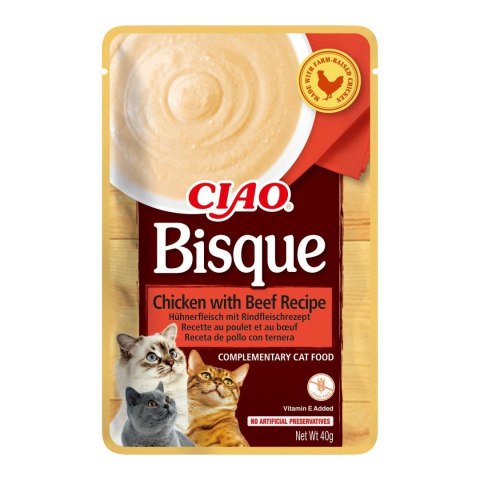 INABA CAT CIAO BISQUE CHICKEN,BEEF,FISH 10x40g