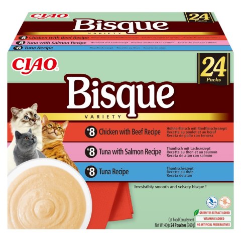 INABA CAT CIAO BISQUE TUNA,BEEF,CHICK 24x40g