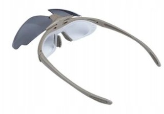 Okulary strzeleckie Wosport Tan - 3 wymienne wizjery, pasek