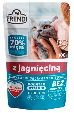 FRENDI Kawałki w sosie z jagnięciną - mokra karma dla kota - 100 g