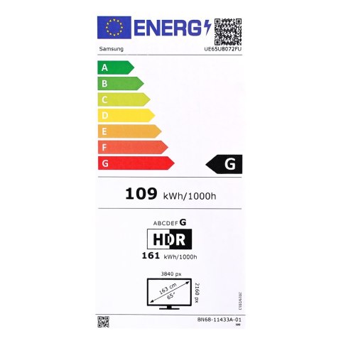Telewizor Samsung UE65U8072FUXXH LED 65'' 4K Ultra HD Tizen Q-Symphony DVB-T2 Czarny (MODEL 2025)