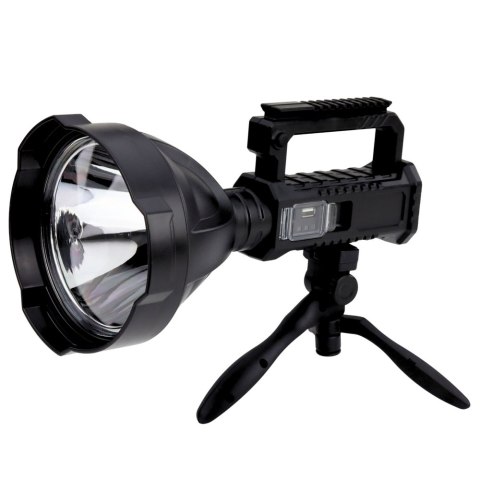 Duża Latarka Reflektor Ze Statywem Szperacz LED W5120 Powerbank 31 cm