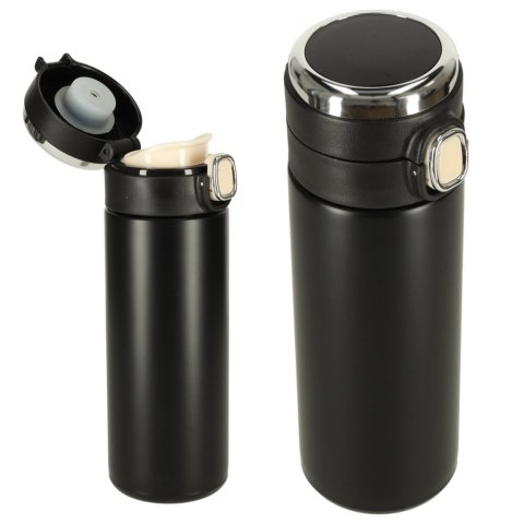 Kubek bidon termiczny z ustnikiem termos LED 350ml czarny