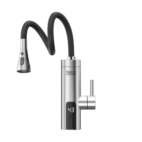 TEESA PRZEPŁYWOWY PODGRZEWACZ WODY TSA4107 BATERIA METALOWA KUCHENNA Z ELASTYCZNĄ WYLEWKĄ