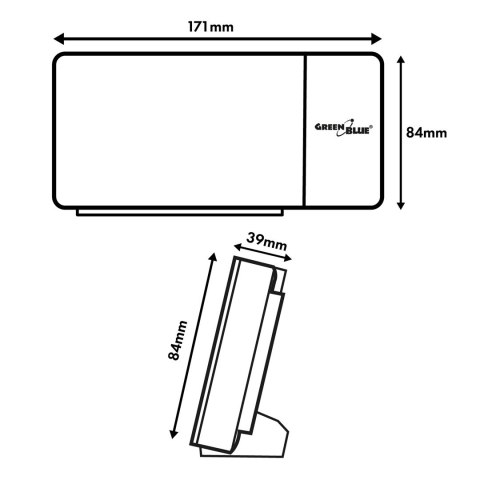 GREENBLUE RADIOBUDZIK CYFROWY LED Z PROJEKTOREM GREENBLUE,RADIO FM, ALARM, ZEGAR 12/24, ZASILANIE USB 5V DC + CR2032 GB172