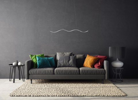 Lampa sufitowa LED Activejet AJE-SARA, srebrna, światło neutralne białe, 1690 lm.