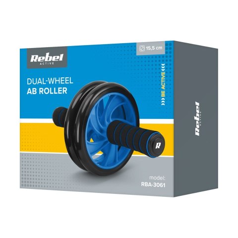 REBEL ACTIVE KÓŁKO PODWÓJNE, ROLLER DO ĆWICZEŃ MIĘŚNI BRZUCHA AB WHEEL AB-2 RBA-3061