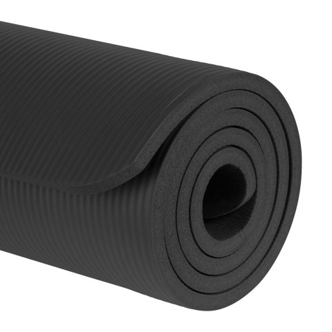 REBEL ACTIVE MATA GIMNASTYCZNA DO ĆWICZEŃ JOGA, PILATES, FITNESS, 183X61CM, GRUBOŚĆ 6MM, MATERIAŁ TPE, CZARNA RBA-3151-BK