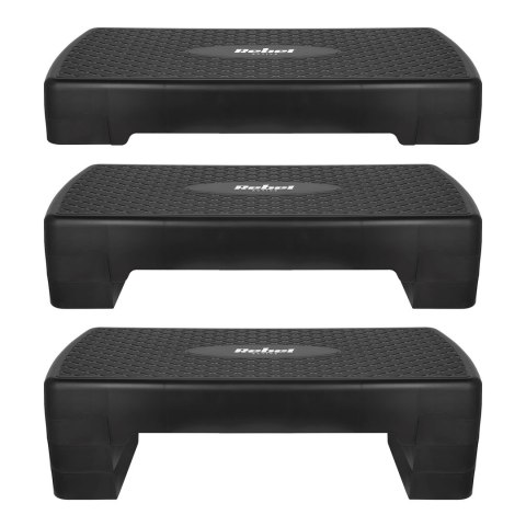 REBEL ACTIVE STEP DO AEROBIKU I ĆWICZEŃ FITNESS, 3 STOPNIE, 68 CM, CZARNY RBA-3227-BK