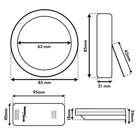 GREENBLUE BEZPRZEWODOWA STACJA POGODY, TEMPERATURA IN/OUT, ZEGAR, DO WYBORU °C / °F, ZASIĘG DO 60M GB162