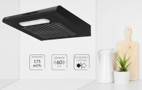 Okap podszafkowy MPM-61-PX-73 czarny 60 cm