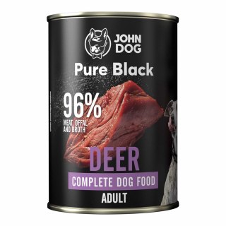 John Dog Pure Black dorosły jeleń karma mokra dla psa 400g