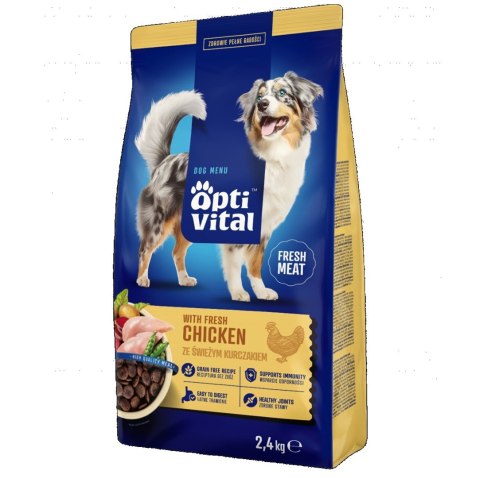 OptiVital karma sucha- pełnoporcjowa karma dla dorosłych psów FM z kurczakiem 2,4 kg