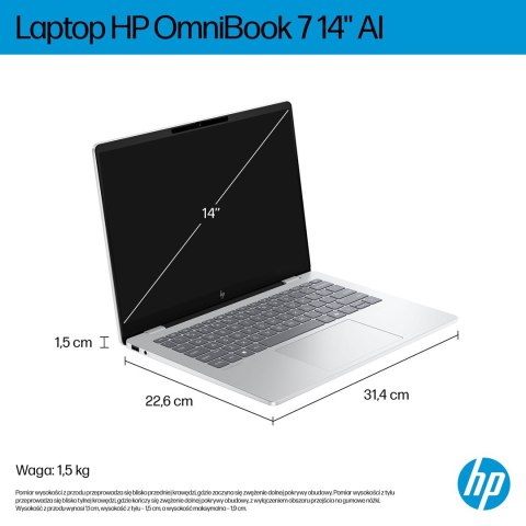 HP OmniBook 7 AI 14-fr0003nw Ultra 5 225U 14"2K OLED BV LBL 300nits 16GB LPDDR5-7467 SSD512 Intel Arc Cam 5 Mpx IR 68Wh W11Pro G