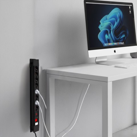 MACLEAN LISTWA ZASILAJĄCA 8 GNIAZD Z 1 WYŁĄCZNIKIEM MCE11