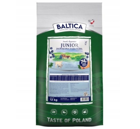 BALTICA SMAKI REGIONÓW Junior Jagnięcina z cielęciną S / M / L / XL 12kg