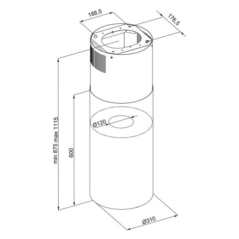 Okap wyspowy MAAN Elba PB 31 biały