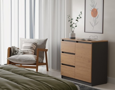 KOMODA 1 DRZWI 3 SZUFLADY ANT/ART BLAT ART KOMPLET