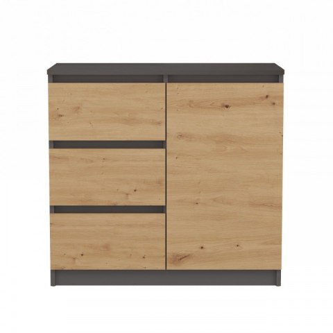 KOMODA 1 DRZWI 3 SZUFLADY ANTRACYT/ARTISAN KOMPLET